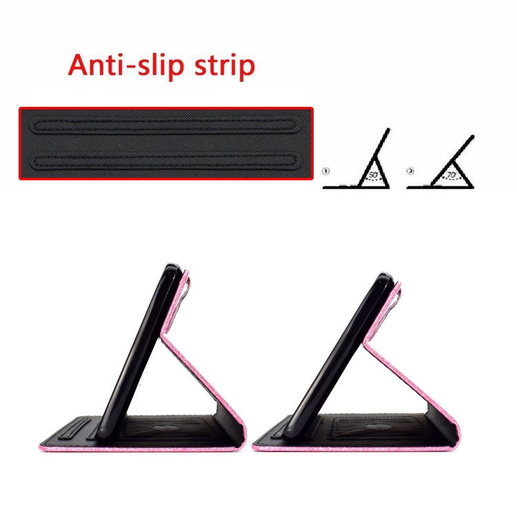 For Samsung Galaxy Tab A11 / A9 Glitter Powder Smart PU Tablet Case with Sleep / Wake-up Function(Purple) by bashfashion