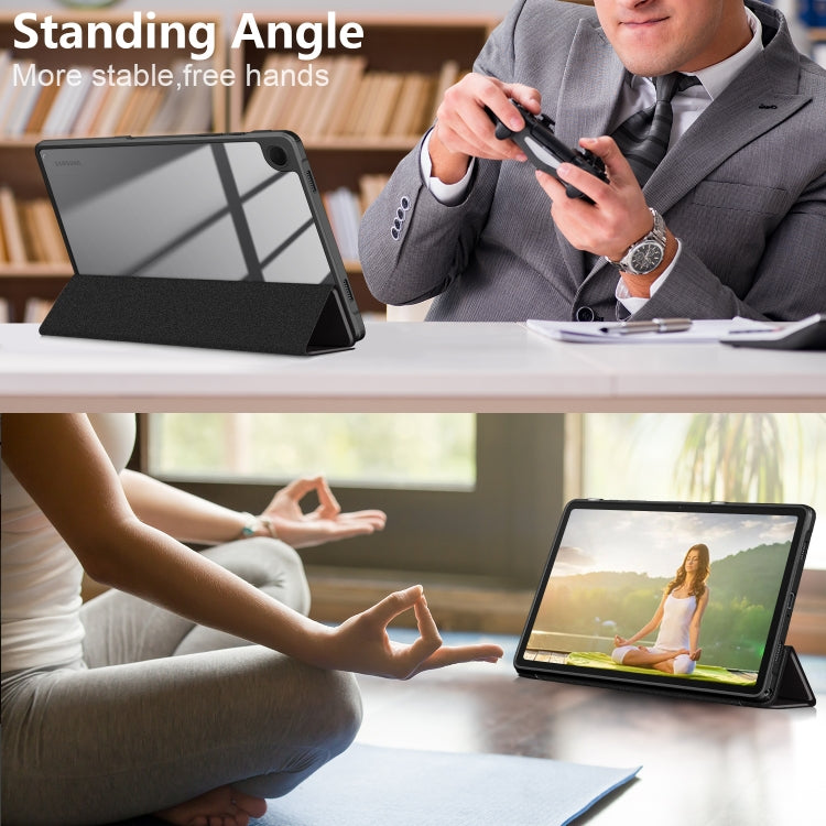 For Samsung Galaxy Tab A9+ / Tab A11+ Acrylic 3-folding Painted Smart Leather Tablet Case(Big Eyes ME) by bashfashion