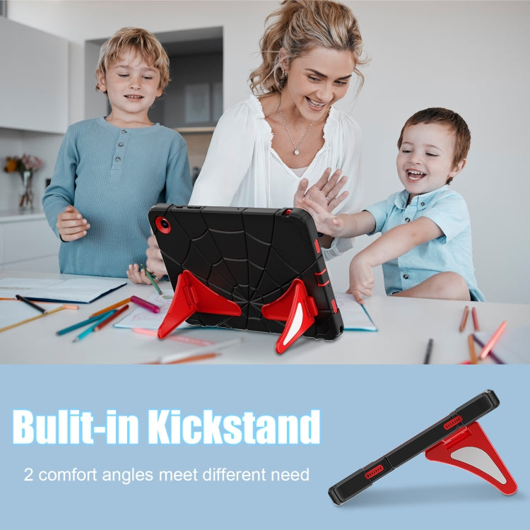 For Samsung Galaxy Tab A11+ / A9+ Spider Silicone Hybrid PC Shockproof Tablet Case(Black Red) by bashfashion