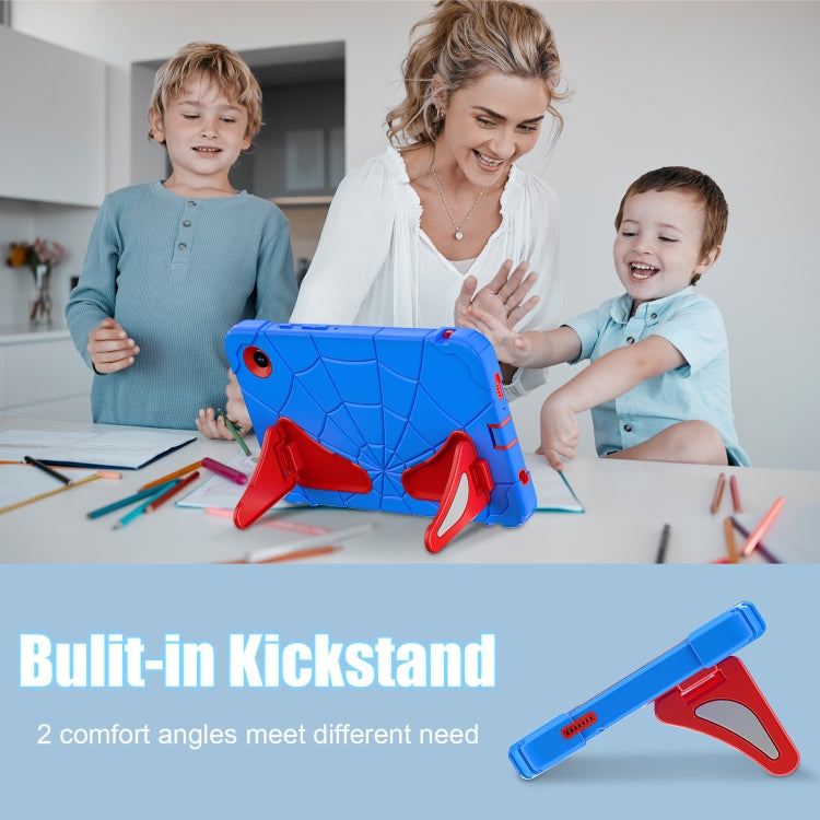 For Samsung Galaxy Tab A9 Spider Silicone Hybrid PC Shockproof Tablet Case(Blue Red) by bashfashion