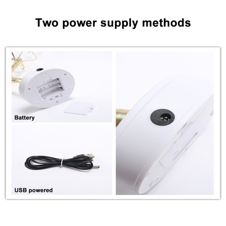 36 LEDs Pearl Tree Copper Wire Table Lamp Creative Decoration Touch Control Night Light (Pink Light) by bashfashion