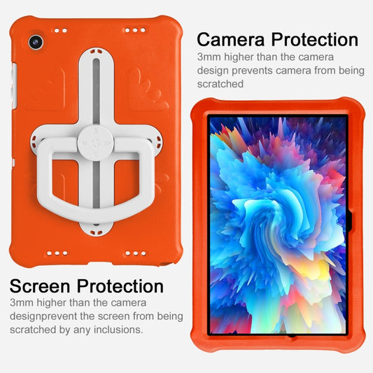 For Samsung Galaxy Tab A9+ / A11+ Shield 360 Rotation Handle EVA Shockproof PC Tablet Case(Orange Beige) by bashfashion
