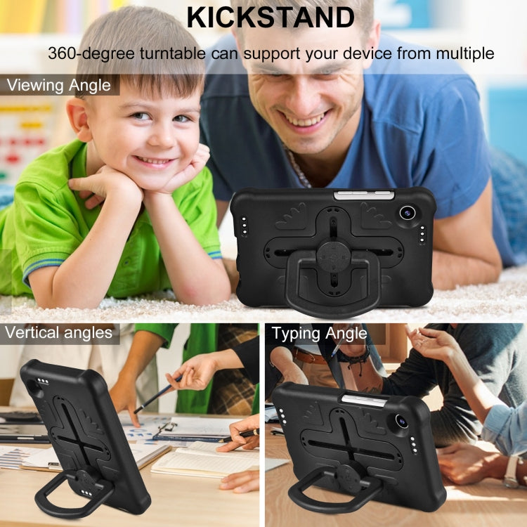 For Samsung Galaxy Tab A9 / A11 Shield 360 Rotation Handle EVA Shockproof PC Tablet Case(Black) by bashfashion