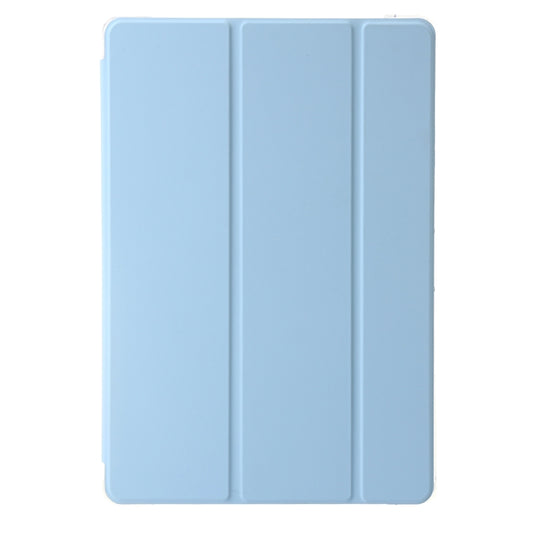 For Samsung Galaxy Tab S9+ 3-Fold Clear Acrylic Leather Tablet Case(Ice Blue) by bashfashion