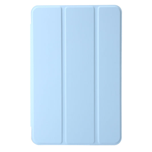For Samsung Galaxy Tab A11 / A9 3-Fold Clear Acrylic Leather Tablet Case(Ice Blue) by bashfashion