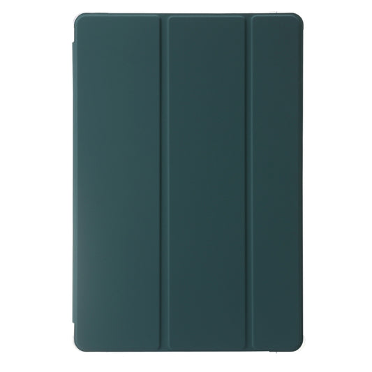 For Samsung Galaxy Tab S10 Ultra 3-Fold Clear Acrylic Leather Tablet Case(Deep Green) by bashfashion