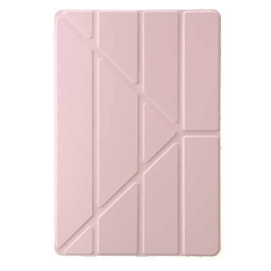For Samsung Galaxy Tab S9 Clear Acrylic Deformation Leather Tablet Case(Pink) by bashfashion