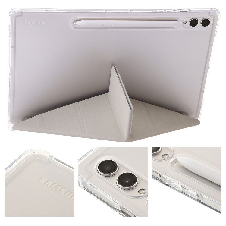 For Samsung Galaxy Tab S10+ / S9+ Clear Acrylic Deformation Leather Tablet Case(Grey) by bashfashion