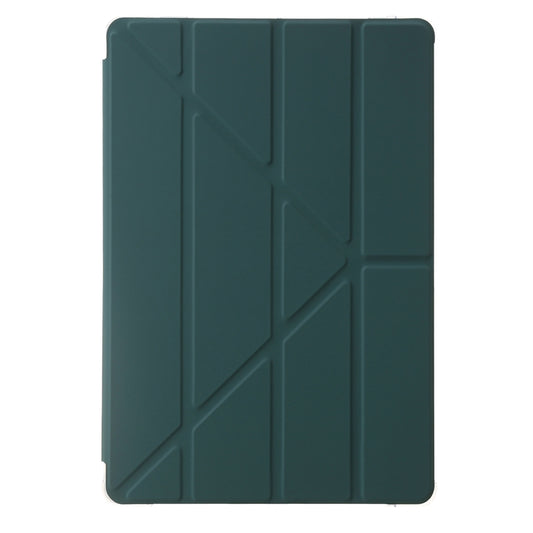 For Samsung Galaxy Tab S10 FE / S9 FE Clear Acrylic Deformation Leather Tablet Case(Deep Green) by bashfashion