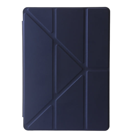 For Samsung Galaxy Tab A9+ Clear Acrylic Deformation Leather Tablet Case(Dark Blue) by bashfashion