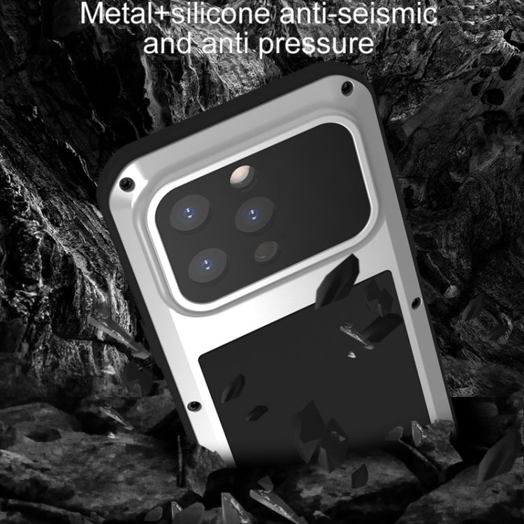 For iPhone 15 Pro LOVE MEI Metal Shockproof Life Waterproof Dustproof Phone Case(Army Green) by LOVE MEI
