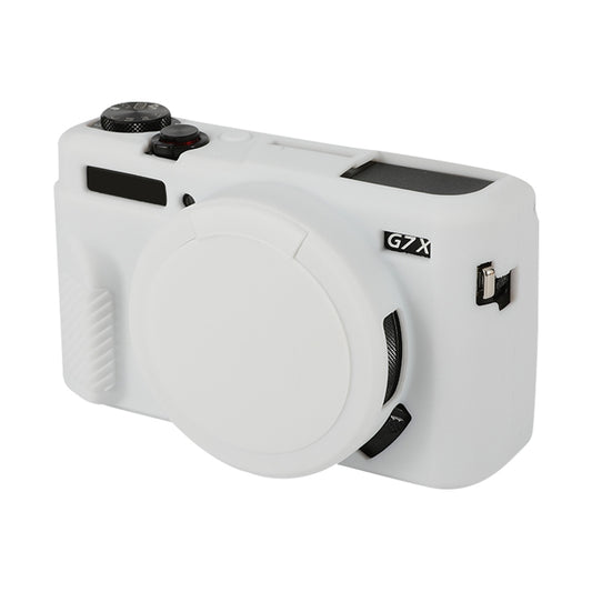 For Canon PowerShot G7 X Mark II / G7X2 Soft Silicone Protective Case with Lens Cover(White) by bashfashion