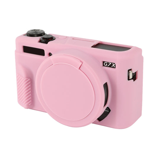 For Canon PowerShot G7 X Mark II / G7X2 Soft Silicone Protective Case with Lens Cover(Pink) by bashfashion
