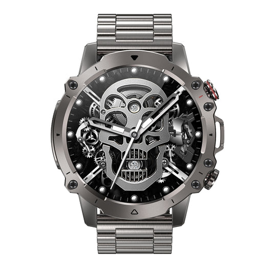 AK56 IP67 BT5.1 1.43inch Smart Watch Support Voice Call / Health Monitoring, Style:Pearl Steel Strap(Silver) by bashfashion