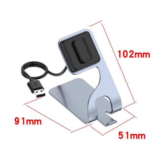 For Fitbit Charge 6 / Luxe Portable Magnetic Metal Charger Holder(Grey) by bashfashion