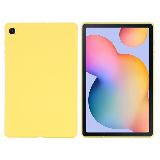 For Samsung Galaxy Tab S6 Lite 2024 Pure Color Liquid Silicone Shockproof Tablet Case(Yellow) by bashfashion