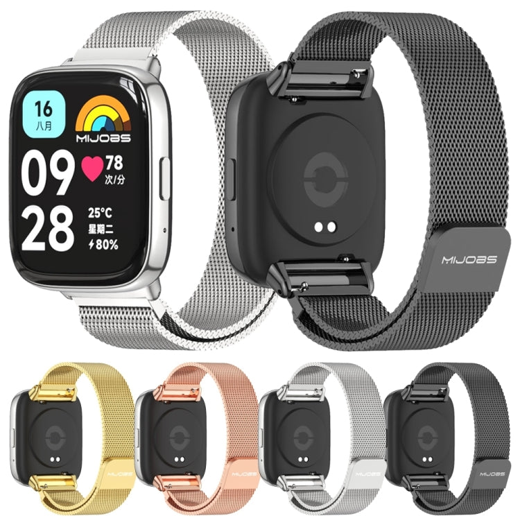 For Redmi Watch 3 Lite / Watch 3 Active Mijobs Milan Magnetic Metal Watch Band(Rose Gold) by MIJOBS