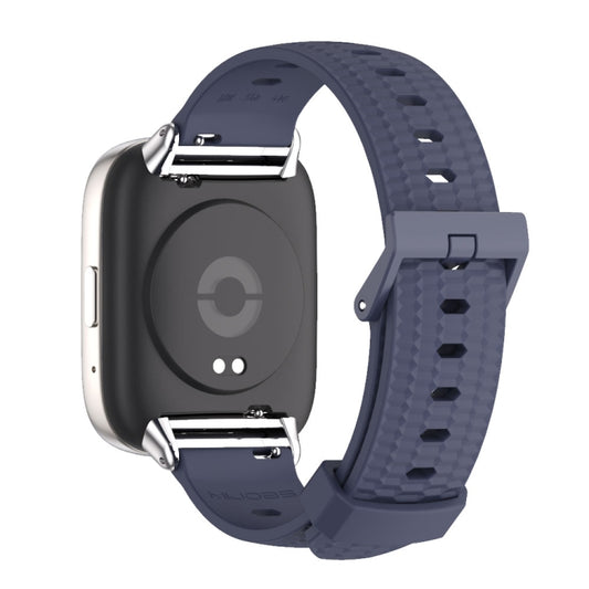 For Redmi Watch 3 Lite / Watch 3 Active Mijobs Honeycomb Texture TPU Watch Band(Midnight Blue Silver) by MIJOBS