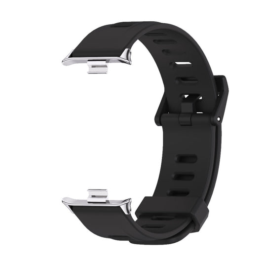 For Xiaomi Smart Band 9 Pro / 8 Pro Mijobs Flat Hole Breathable Silicone Watch Band(Black+Silver) by MIJOBS