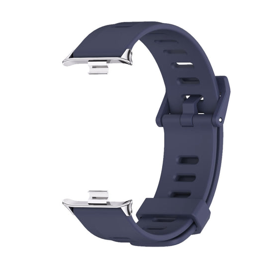 For Xiaomi Smart Band 9 Pro / 8 Pro Mijobs Flat Hole Breathable Silicone Watch Band(Midnight Blue+Silver) by MIJOBS