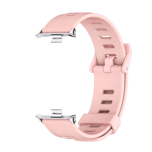 For Xiaomi Smart Band 9 Pro / 8 Pro Mijobs Flat Hole Breathable Silicone Watch Band(Pink+Silver) by MIJOBS