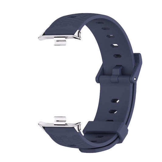 For Xiaomi Smart Band 9 Pro / 8 Pro Mijobs Honeycomb Texture Silicone Watch Band(Midnight Blue Silver) by MIJOBS