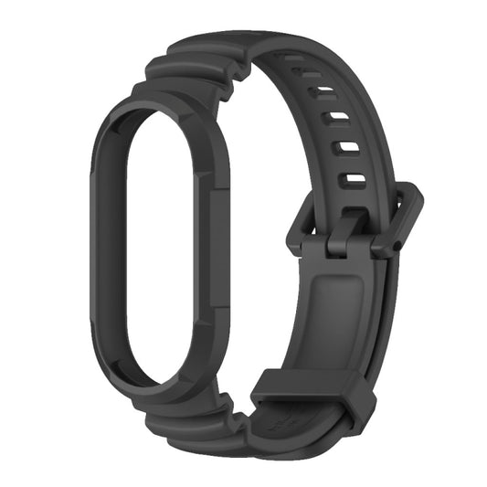 For Xiaomi Mi Band 8 MIJOBS GS Unibody Solid Color Sports Watch Band(Black) by MIJOBS