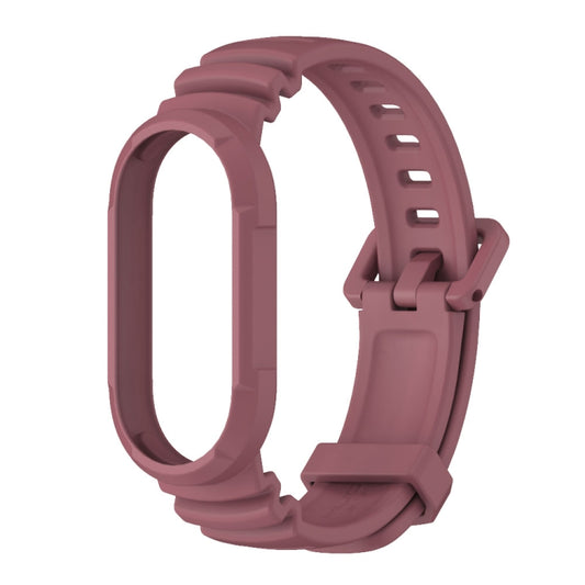 For Xiaomi Mi Band 8 MIJOBS GS Unibody Solid Color Sports Watch Band(Wine Red) by MIJOBS