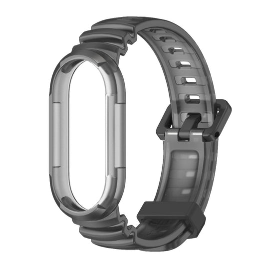 For Xiaomi Mi Band 8 MIJOBS GS Unibody Clear Color Sports Watch Band(Black) by MIJOBS