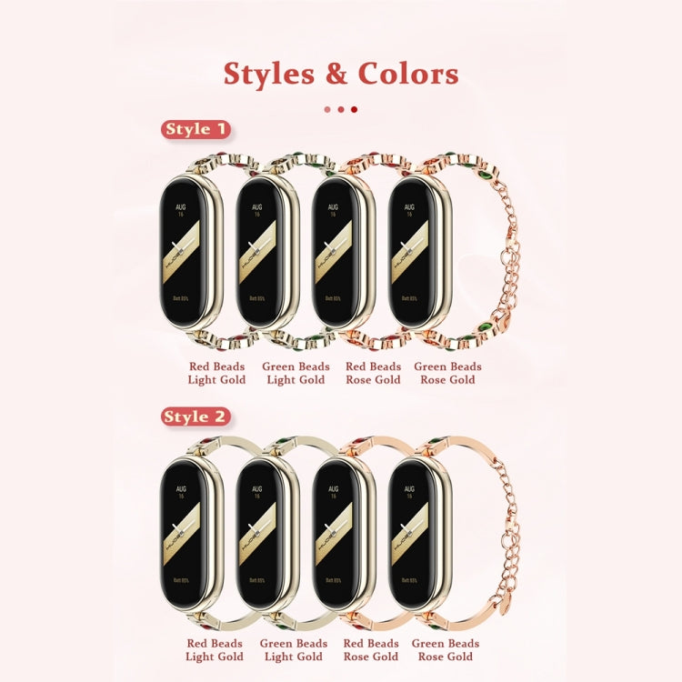 For Xiaomi Smart Band 10 / 9 / 8 Mijobs Mermaid Beauty Bracelet Watch Band(Light Gold Green) by MIJOBS