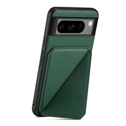 For Google Pixel 7 Denior Calf Texture Holder Electroplating Phone Case(Green) by Denior
