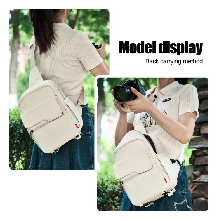 Cwatcun D93 Camera Bag Canvas Shoulder Bag, Size:21 x 14 x 30cm Beige by Cwatcun