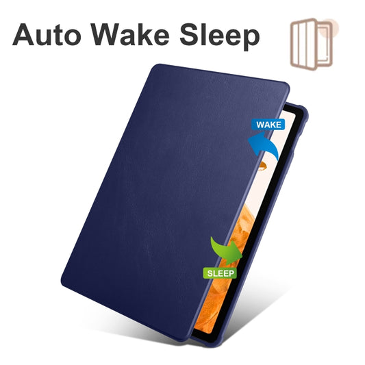 For Samsung Galaxy Tab S10+ / S9+ Acrylic 360 Degree Rotation Holder Tablet Leather Case(Dark Blue) by bashfashion