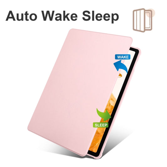 For Samsung Galaxy Tab S8+ X800 Acrylic 360 Degree Rotation Holder Tablet Leather Case(Sand Pink) by bashfashion