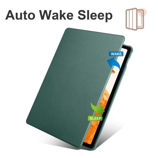 For Samsung Galaxy Tab S8+ X800 Acrylic 360 Degree Rotation Holder Tablet Leather Case(Dark Green) by bashfashion