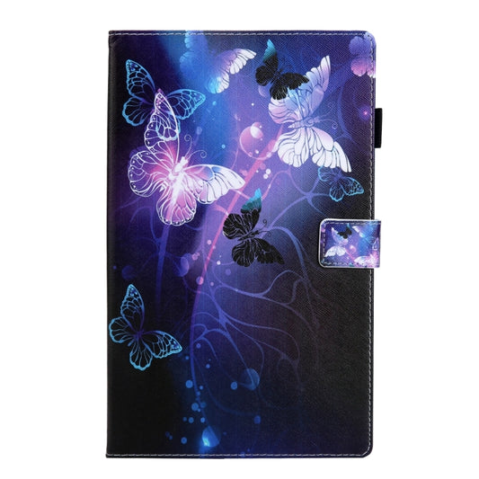 For Samsung Galaxy Tab A11+ / A9+ Colored Drawing Leather Tablet Case(Purple Butterfly) by bashfashion
