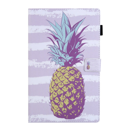 For Samsung Galaxy Tab A11 / A9 Colored Drawing Leather Tablet Case(Pineapple) by bashfashion
