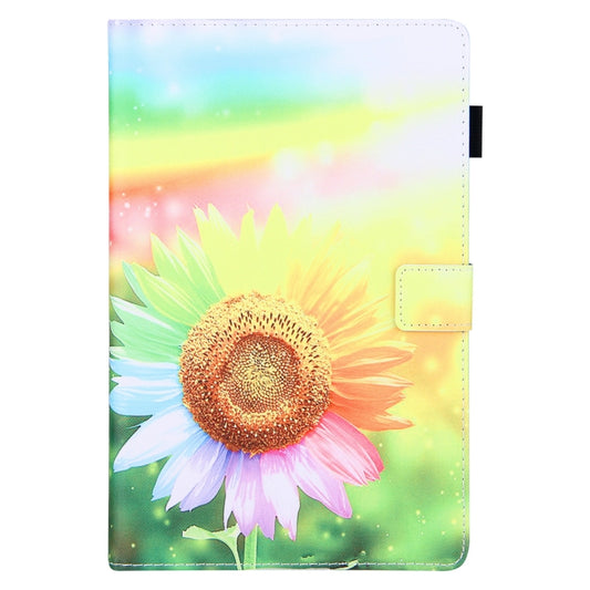 For Samsung Galaxy Tab A11+ / A9+ Colored Drawing Leather Tablet Case(Sunflower) by bashfashion