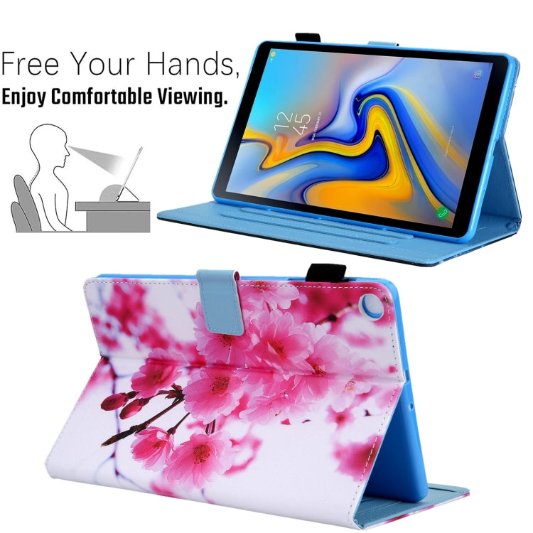 For Samsung Galaxy Tab A11 / A9 Colored Drawing Leather Tablet Case(Cherry Blossom) by bashfashion