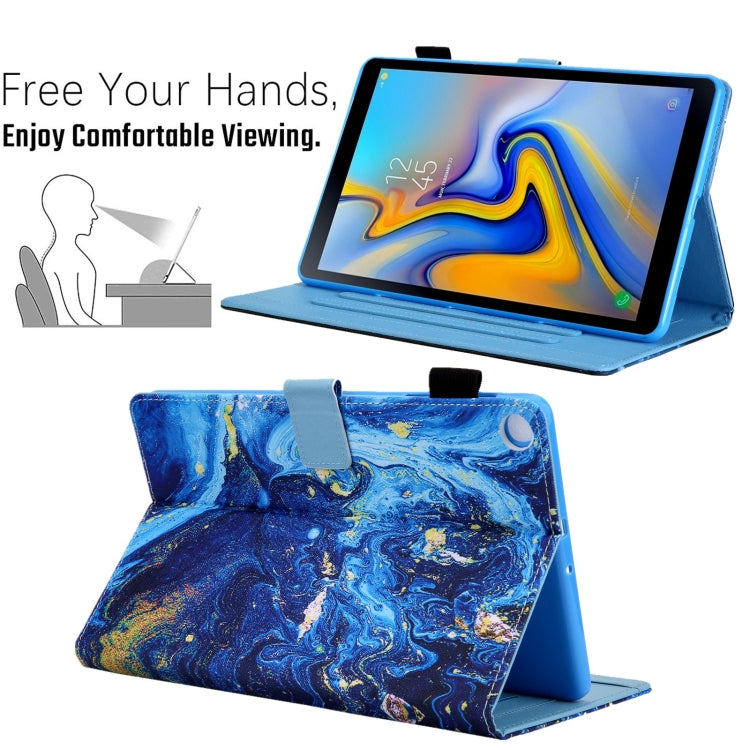 For Samsung Galaxy Tab A11 / A9 Colored Drawing Leather Tablet Case(Blue Gold) by bashfashion