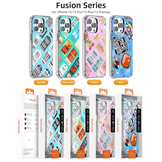 For iPhone 15 Pro Mutural Fusion Series Phone Case(Tiffany Blue) by Mutural