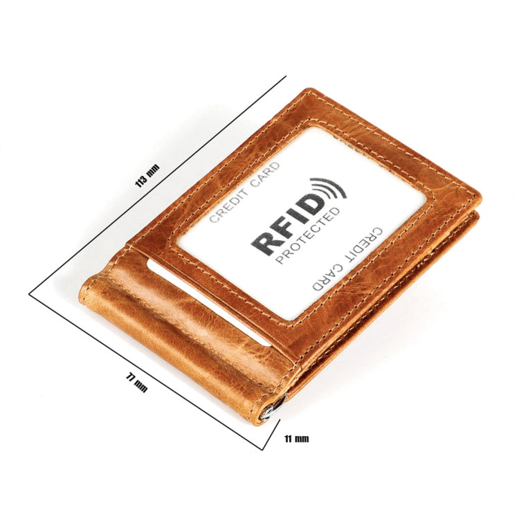 9603 Antimagnetic RFID Crazy Horse Texture Leather Wallet with Card Slots(Brown) by bashfashion