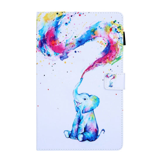 For Samsung Galaxy Tab A11+ / A9+ Colored Drawing Leather Tablet Case(Colorful Elephant) by bashfashion