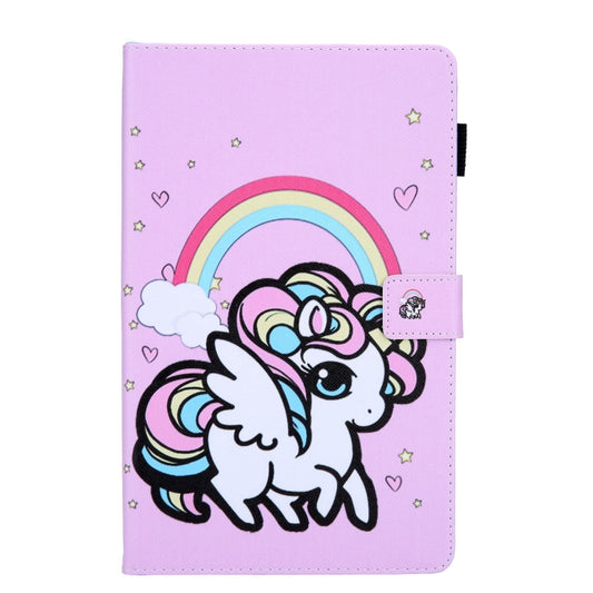 For Samsung Galaxy Tab A11 / A9 Colored Drawing Leather Tablet Case(Rainbow Unicorn) by bashfashion