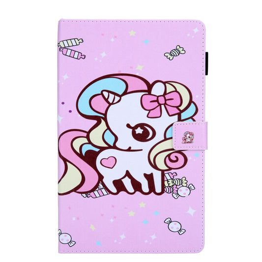 For Samsung Galaxy Tab A11 / A9 Colored Drawing Leather Tablet Case(Candy Unicorn) by bashfashion