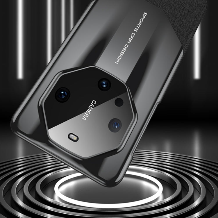 For Huawei Mate 60 Pro GKK Leather Supercar Shockproof Phone Case(Black) by GKK