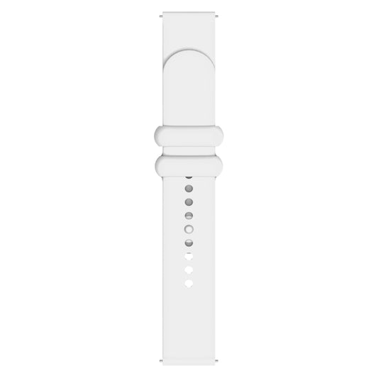 18mm Universal Solid Color Reverse Buckle Silicone Watch Band(White) by bashfashion
