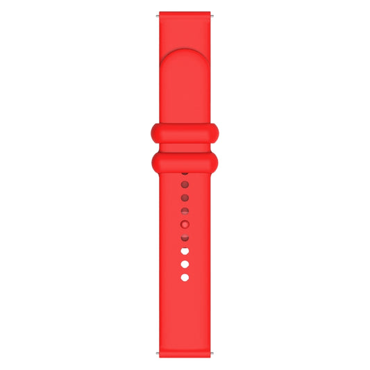 18mm Universal Solid Color Reverse Buckle Silicone Watch Band(Red) by bashfashion