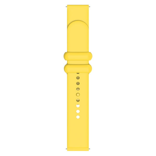 18mm Universal Solid Color Reverse Buckle Silicone Watch Band(Yellow) by bashfashion