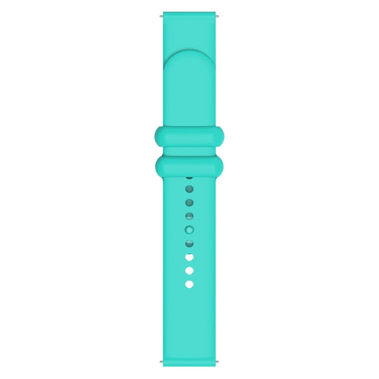 18mm Universal Solid Color Reverse Buckle Silicone Watch Band(Teal) by bashfashion